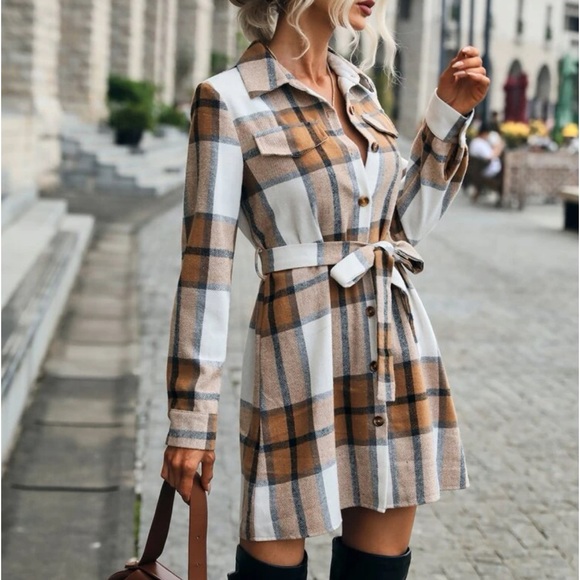 PLAID WRAP DRESS - Picture 5 of 7